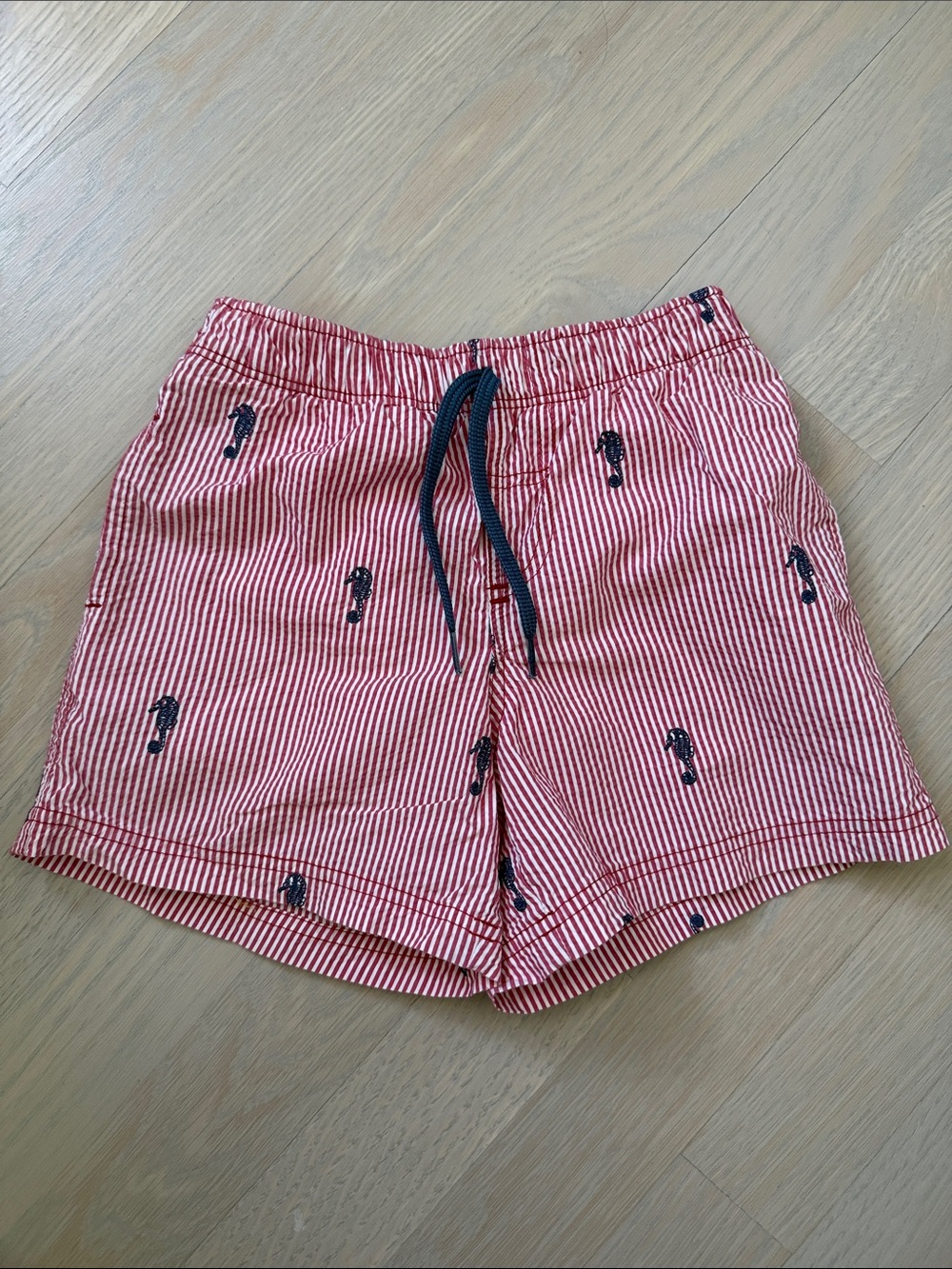 Tartine et Chocolat Red and White Striped Seersucker Trunks